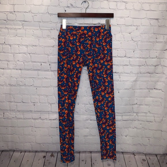 LuLaRoe Pants - LulaRoe Dark Blue & Orange Stretchy Pants size One Size Fits All